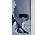 Pierre dailles - vrouw met rode hoed - olie op doek - 92x73 cm - afbeelding 4 van  9