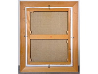 Pierre dailles - vrouw met rode hoed - olie op doek - 92x73 cm - afbeelding 5 van  9