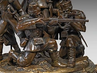 Pierre de soete (1886-1948), "la défense du drapeau", bronze and polychrome bronze on a marble base. height: 58 cm. (22.82 in.), diameter: 31 cm. (12.19 in.) - afbeelding 5 van  19