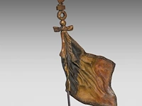 Pierre de soete (1886-1948), "la défense du drapeau", bronze and polychrome bronze on a marble base. height: 58 cm. (22.82 in.), diameter: 31 cm. (12.19 in.) - afbeelding 8 van  19