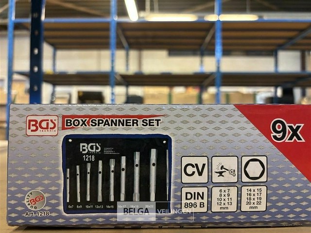 Pijpsleutelset 6 x 7 - 20 x 22 mm 9-dlg. - afbeelding 2 van  3