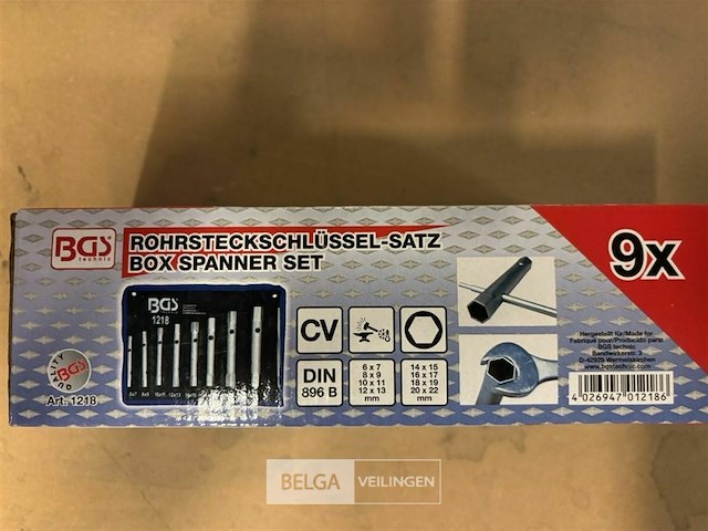 Pijpsleutelset 6 x 7 - 20 x 22 mm 9-dlg. - afbeelding 3 van  3