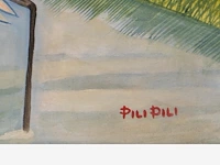 Pilipili mulongoy (1914-2007), untitled (cranes and flamingos), oil on canvas, ca. 1970, 91 x 140 cm. (35.82 x 55.11 in.) - afbeelding 4 van  7