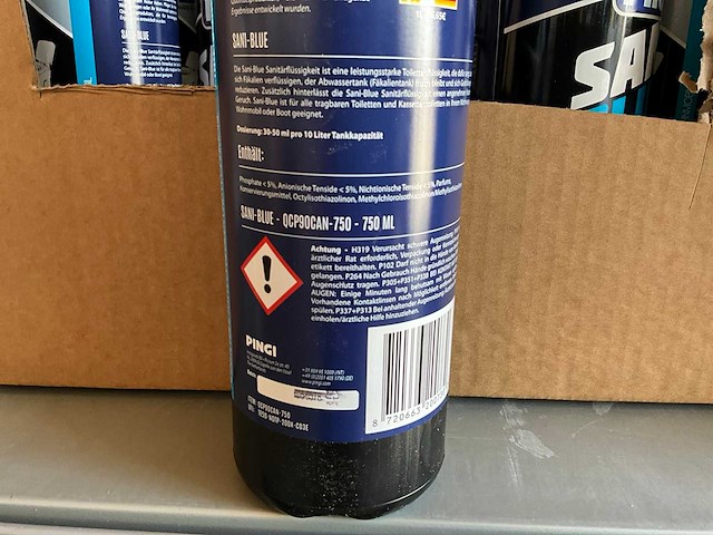 Pingi sani blue hygiënisch additief voor chemische toiletten 750ml (15x) - afbeelding 4 van  5
