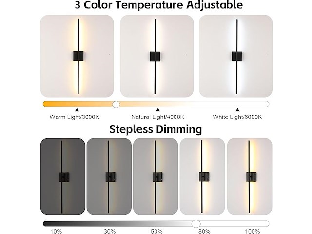 Pinrutar usb oplaadbare wandlamp (2 stuks) - afbeelding 2 van  6