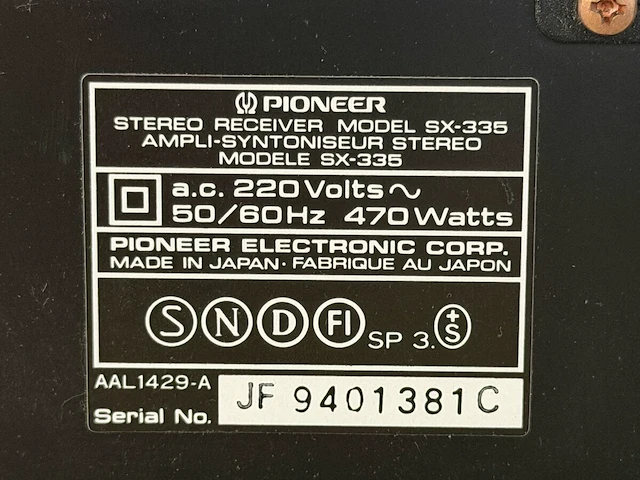 Pioneer stereo receiver - afbeelding 3 van  3