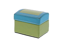 Piraatkoffertje leder blauw/groen km - kerst- & seizoensartikelen (124x) - afbeelding 1 van  3