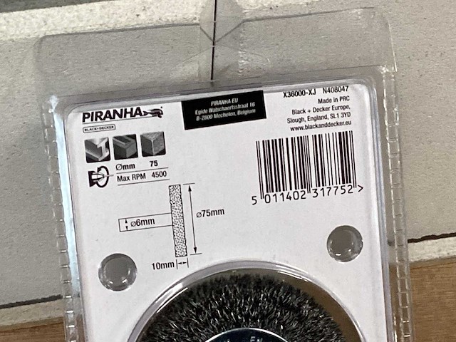 Piranha staalborstel op stift, 75 mm (13x) - afbeelding 3 van  3