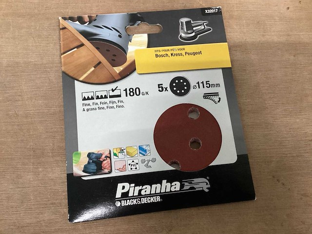Piranha x32017 schuurschijf 115 mm, 5 pack (50x) - afbeelding 1 van  4