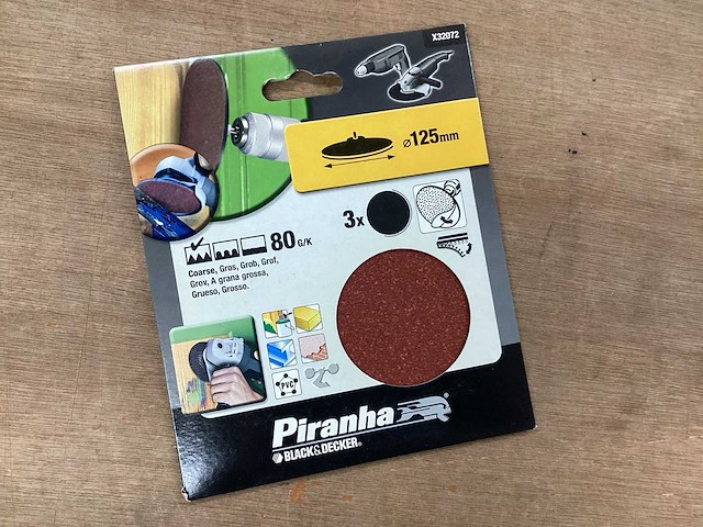 Piranha x32072 schuurschijf 125mm, k80 (68x) - afbeelding 1 van  5