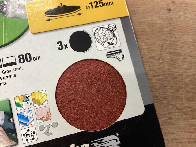 Piranha x32072 schuurschijf 125mm, k80 (68x) - afbeelding 2 van  5