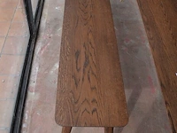 Pitcher eettafel of vergadertafel van seuren tafels in massief hout met schuin onderstel 100x260 cm met bijpassende pitcher zitbank 200 cm lengte en 47 cm hoogte (6) - afbeelding 7 van  8