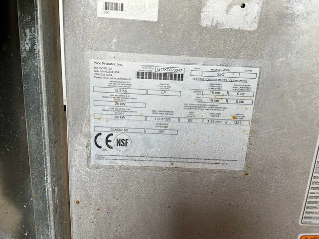 Pitco 35c professionele gasfrituurfriteuse voor horeca - afbeelding 5 van  9
