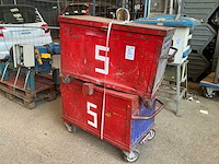 Plaatstalen mobiele materiaalkoffer (2x) - afbeelding 1 van  3