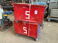 Plaatstalen mobiele materiaalkoffer (2x) - afbeelding 2 van  3