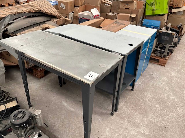 Plaatstalen werktafel (2x) - afbeelding 2 van  2
