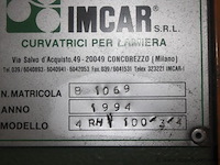 Plaatwals imcar 4 rh 100-3/4, bouwjaar 1994, serienummer b 1069, werking niet gekend - afbeelding 2 van  2