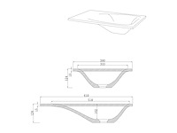 Plan vasque rectangulaire en béton et acier inoxydable - gris et noir - afbeelding 6 van  7