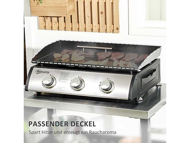 Plancha - gasbarbecue, tafelbarbecue met 3 branders - afbeelding 7 van  11
