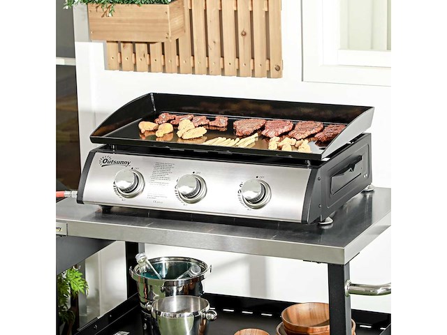 Plancha - gasbarbecue, tafelbarbecue met 3 branders - afbeelding 3 van  10