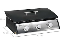 Plancha - gasbarbecue, tafelbarbecue met 3 branders - afbeelding 7 van  10