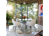 Planet round eettafel - 120 cm - zilveren frame - heldere glazen tafel - afbeelding 5 van  5