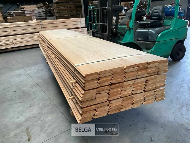 Planken blokhut - vuren geschaafd blank - afbeelding 1 van  4