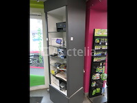 Plankmeubilair en de inhoud van computerapparatuur