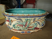 Plantenbak barbotine/ majolica - afbeelding 1 van  5