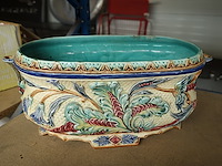 Plantenbak barbotine/ majolica - afbeelding 3 van  5