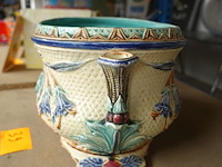 Plantenbak barbotine/ majolica - afbeelding 4 van  5