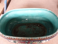 Plantenbak barbotine/ majolica - afbeelding 5 van  5