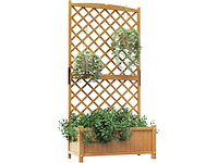 Plantenbak met een latwerk, sparrenhout, 180 cm, bloempot met privacyscherm - afbeelding 2 van  6