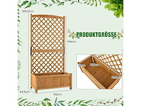 Plantenbak met een latwerk, sparrenhout, 180 cm, bloempot met privacyscherm - afbeelding 3 van  6
