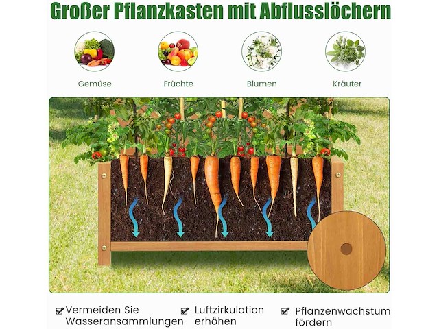 Plantenbak met een latwerk, sparrenhout, 180 cm, bloempot met privacyscherm - afbeelding 5 van  6