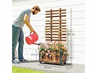 Plantenbak met klimrek, bloemdoos met geotextielfolie en wielen - afbeelding 3 van  5