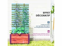 Plantenbak met klimrek, bloemdoos met geotextielfolie en wielen - afbeelding 4 van  5