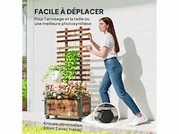 Plantenbak met klimrek, bloemdoos met geotextielfolie en wielen - afbeelding 5 van  5