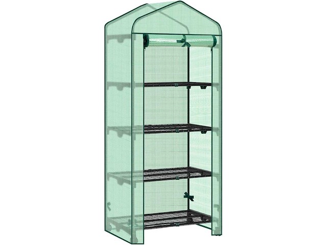 Plantenkas, mobiele kas op wielen, 130 g/m² pe zeil, 4 planken - afbeelding 2 van  4