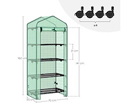 Plantenkas, mobiele kas op wielen, 130 g/m² pe zeil, 4 planken - afbeelding 4 van  4