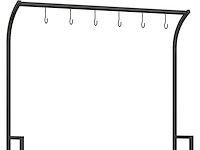 Plantenstandaard met drie lagen, bloemenplank met 6 haken - afbeelding 9 van  9