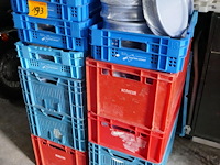 Plastieken bakken met blauwe platte borden - afbeelding 5 van  6