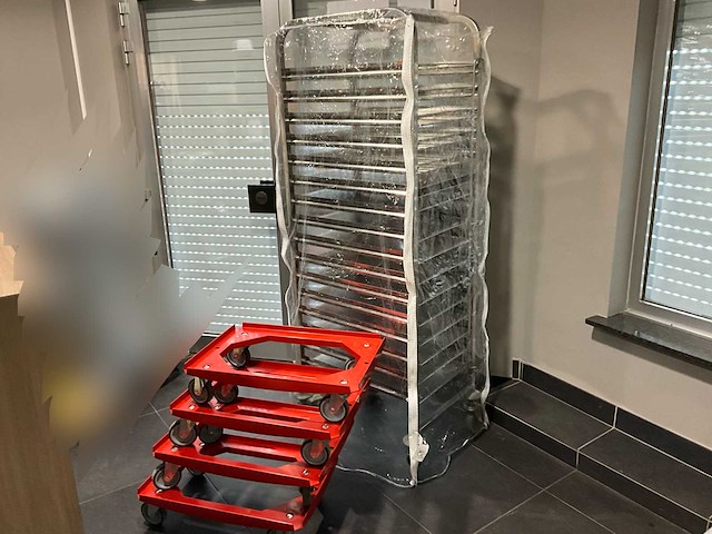 Plateauwagen rvs + transportkar voeding (5x) - afbeelding 1 van  6