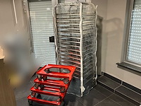 Plateauwagen rvs + transportkar voeding (5x) - afbeelding 1 van  6