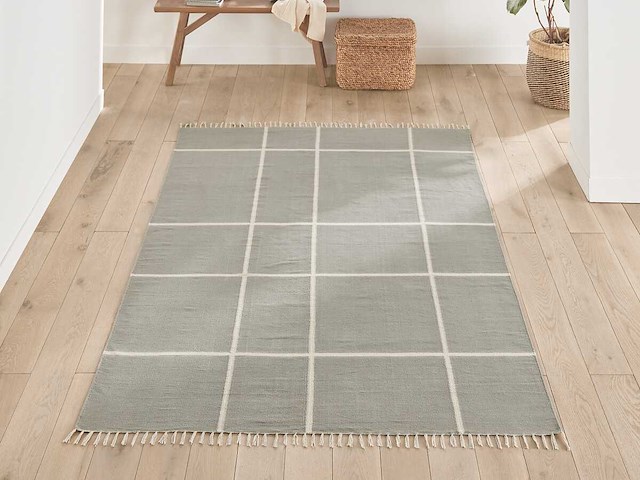 Platgeweven katoenen tapijt - 120x170 cm - afbeelding 1 van  9