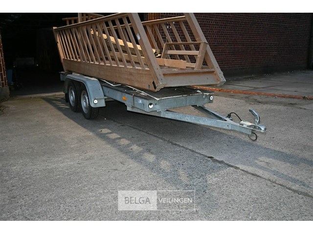 Platte dubbel-assige aanhangwagen - afbeelding 1 van  8