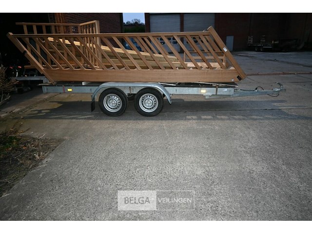 Platte dubbel-assige aanhangwagen - afbeelding 2 van  8