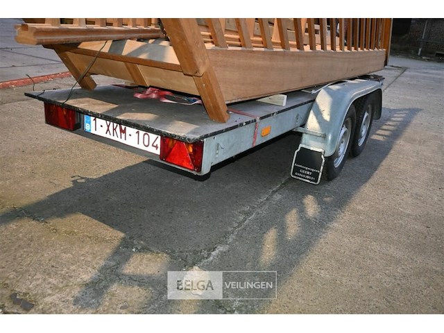 Platte dubbel-assige aanhangwagen - afbeelding 4 van  8
