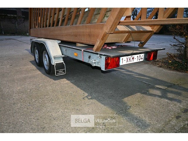 Platte dubbel-assige aanhangwagen - afbeelding 5 van  8
