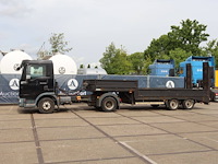 Platte laadbak (vrachtwagen) man tgl 8.250 4x2 diesel 250pk 2011 met semi-dieplader - afbeelding 1 van  1